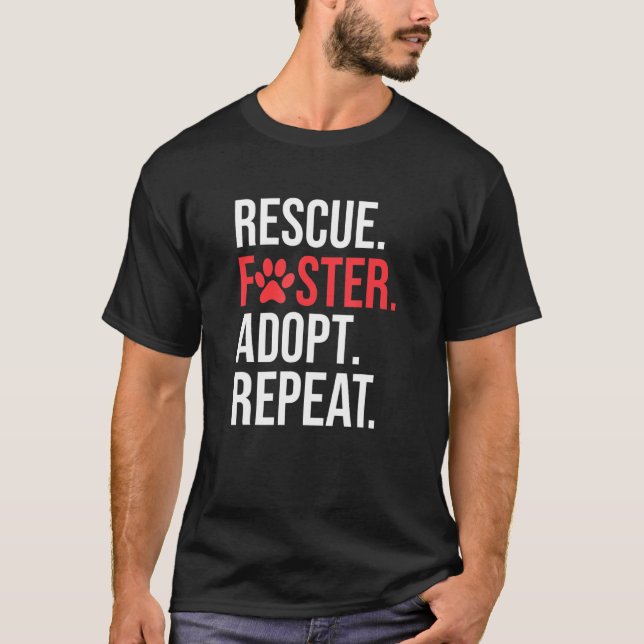 Camiseta Póster de rescate de perro adopta la impresión Paw (Anverso)