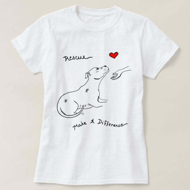 Camiseta Póster De Rescate De Perros De Pitbull Adopta El B (Diseño del anverso)