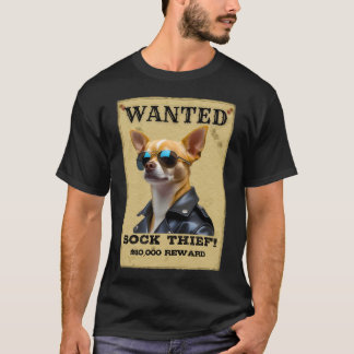 Camiseta Póster de SE BUSCA de Chihuahua divertido con gafa