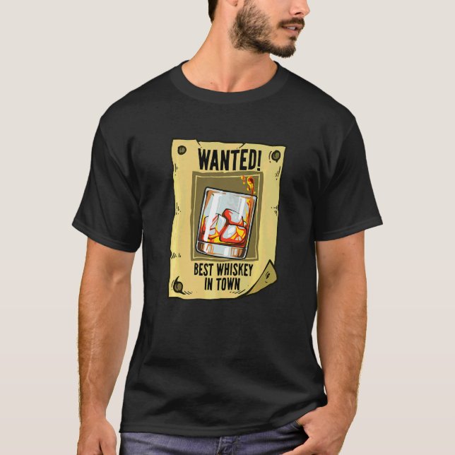 Camiseta Póster de Se Busca Mejor Bebedor de Whisky (Anverso)