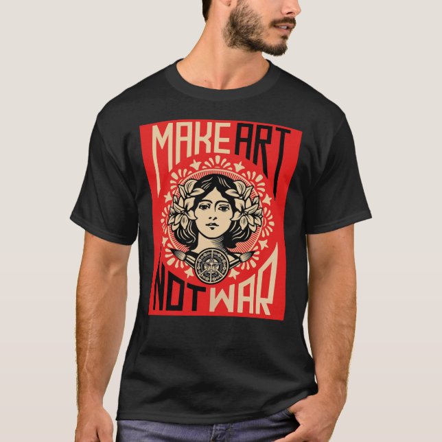 Camiseta Poster de símbolos de arte no de guerra (Anverso)