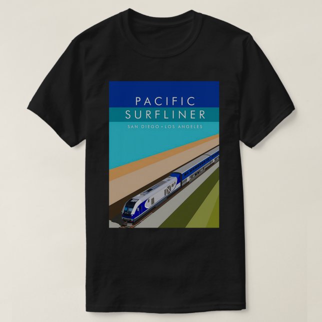 Camiseta Poster de Surfliner del Pacífico (Diseño del anverso)
