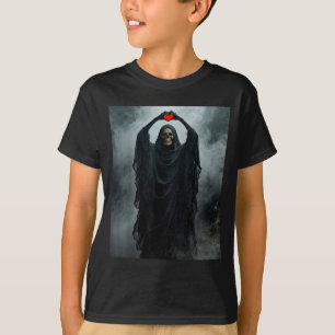 Camiseta Póster de terror de cara espantosa con mano de cor