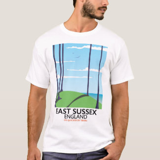 Camiseta Póster de tren de East Sussex, Inglaterra