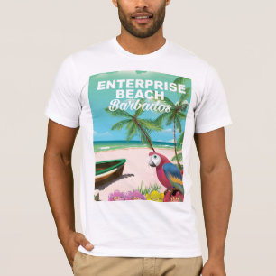 Camiseta Poster de vacaciones de Enterprise Beach Barbados