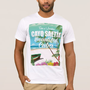 Camiseta Póster de vacaciones de playa en Cayo Saetía Cuba
