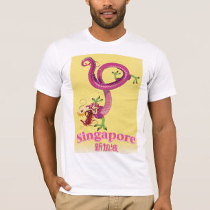 Camiseta Poster de vacaciones de Singapur Dragon