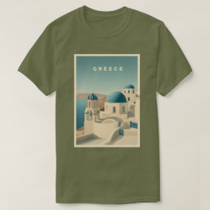 Camiseta Póster de viaje a Grecia Santorini