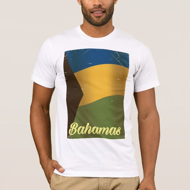 Camiseta Poster de viaje con bandera nacional de las Bahama (Anverso)