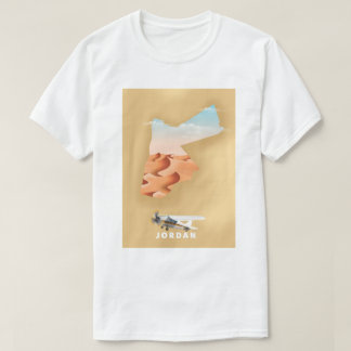 Camiseta Póster de viaje con mapa ilustrado de Jordania