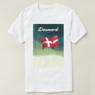 Camiseta Póster de viaje de Dinamarca "Para esquiar"