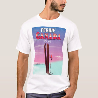 Camiseta Póster de viaje de esquí de Fernie Canadá.