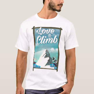 Camiseta Póster de viaje de estilo vintage Love to Climb