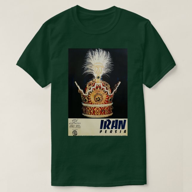 Camiseta Poster de viaje de la Corona Persia Pahlavi (Diseño del anverso)