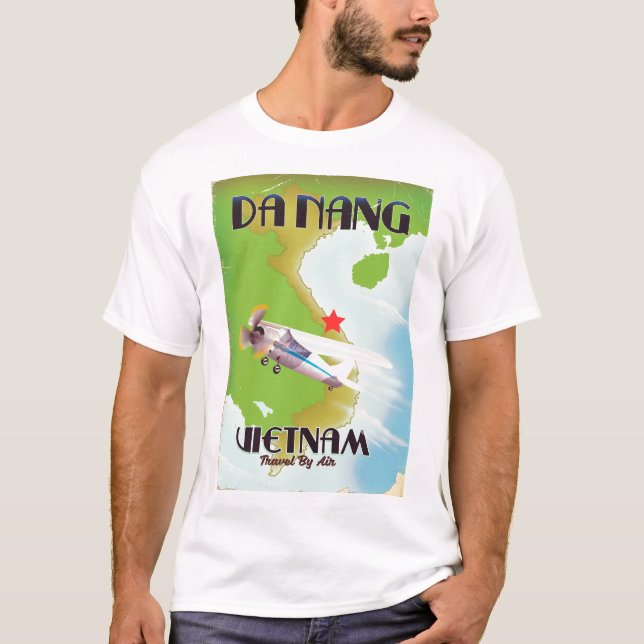 Camiseta Poster de viaje de la cosecha de Da Nang Vietnam (Anverso)