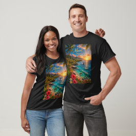 Camiseta Póster de viaje de la costa tropical de Maui Hawai