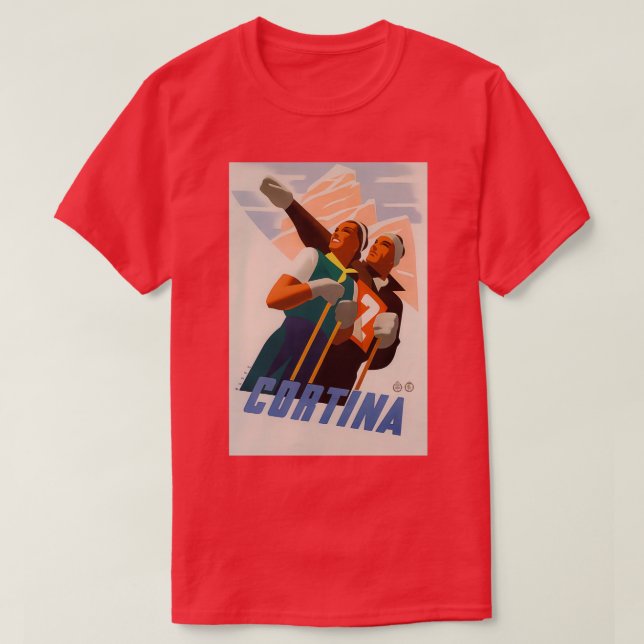 Camiseta Poster de viaje de la época de Cortina (Diseño del anverso)