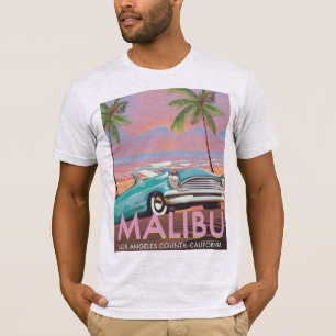 Camiseta Póster de viaje de Malibú, Los Ángeles, California