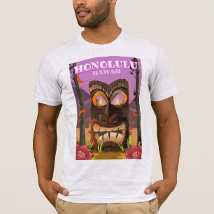 Camiseta Póster de viaje de máscara facial de Honolulu Hawa