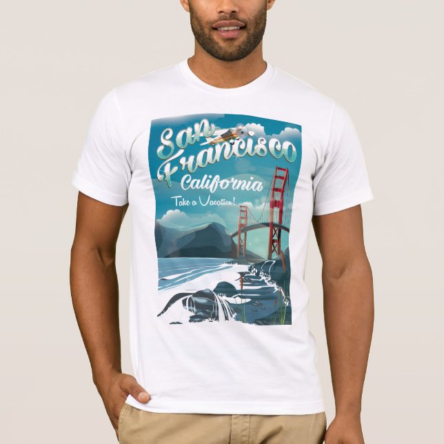 Camiseta Poster de viaje de vacaciones de San Francisco (Anverso)