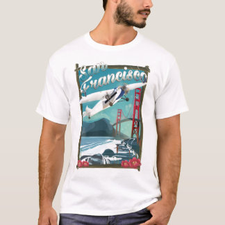 Camiseta Póster de viaje de vuelo a San Francisco