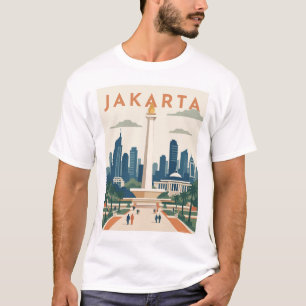 Camiseta Póster de viaje de Yakarta Indonesia