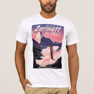 Camiseta Poster de viaje de Zermatt vintage