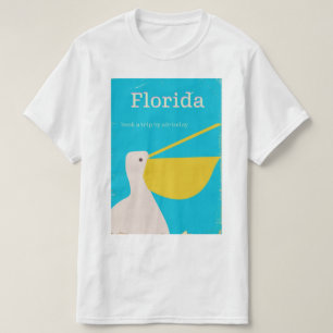 Camiseta Póster de viaje del pelícano de Florida vintage