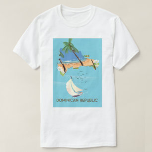 Camiseta Póster de viaje en yate del mapa de la República D
