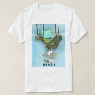 Camiseta Póster de viaje ilustrado del mapa de Brasil