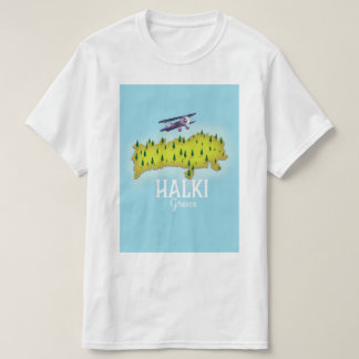 Camiseta Póster de viaje ilustrado del mapa griego de Andro