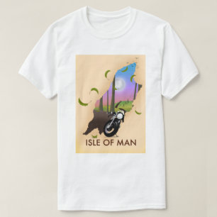 Camiseta Póster de viaje mapa de motociclismo de la Isla de
