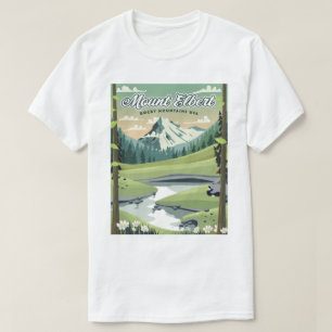 Camiseta Póster de viaje Montañas Rocosas Monte Elbert