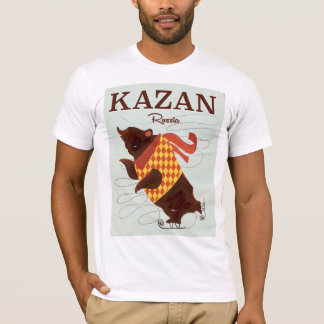 Camiseta Póster de viaje vintage de oso de Kazán Rusia