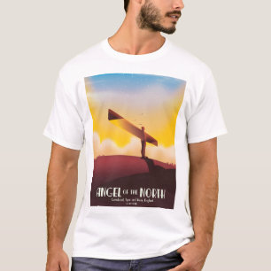 Camiseta Póster de viaje vintage del Ángel del Norte.