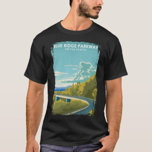 Camiseta Poster de viajes Blue Rich Parkway Vintage