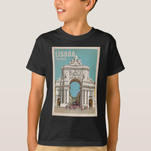 Camiseta Poster de viajes de época. Arco de la calle Lisboa