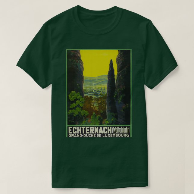 Camiseta Poster de viajes de época de Echternach (Diseño del anverso)