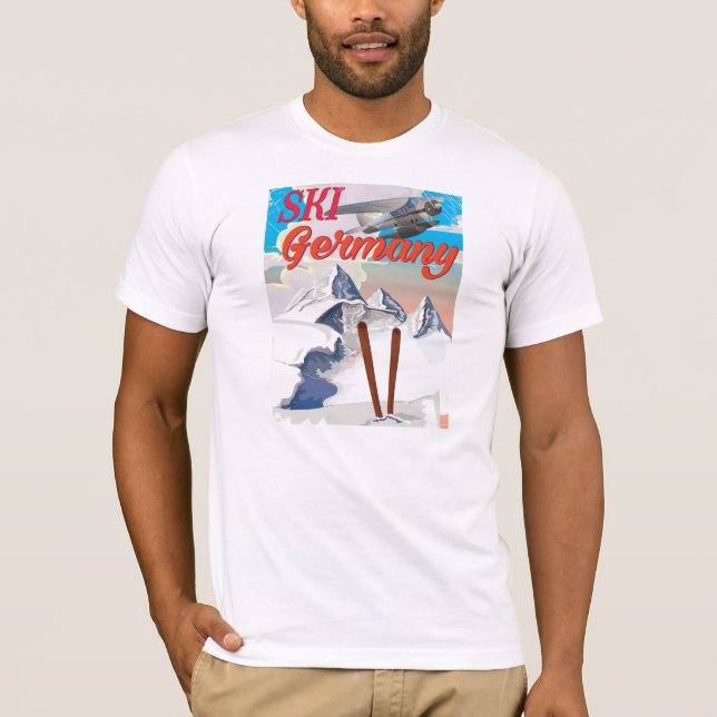 Camiseta Poster de viajes de esquí Alemania vintage (Anverso)