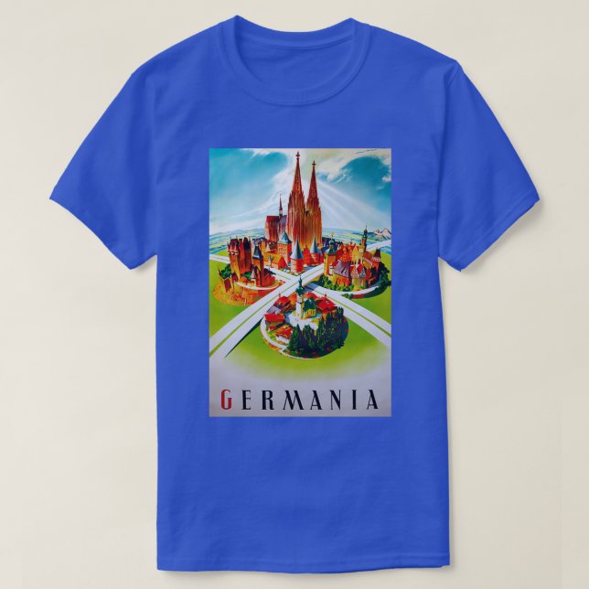 Camiseta Poster de viajes de Germania vintage (Diseño del anverso)