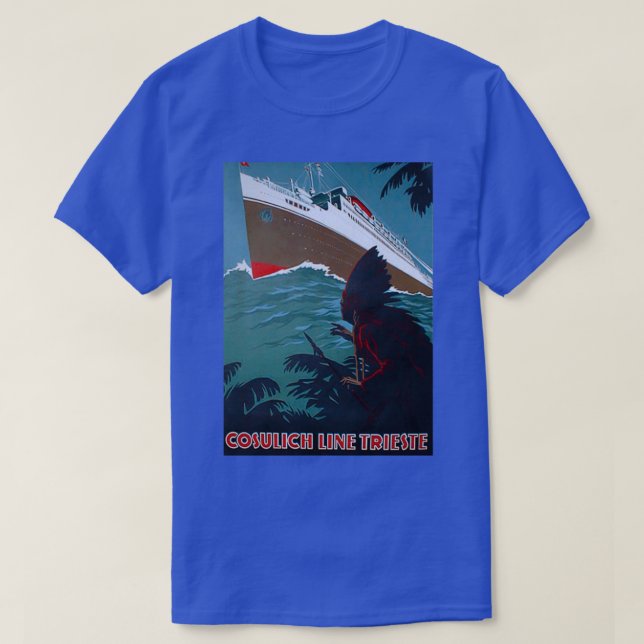 Camiseta Poster de viajes de la cadena de viajes Cosulich L (Diseño del anverso)