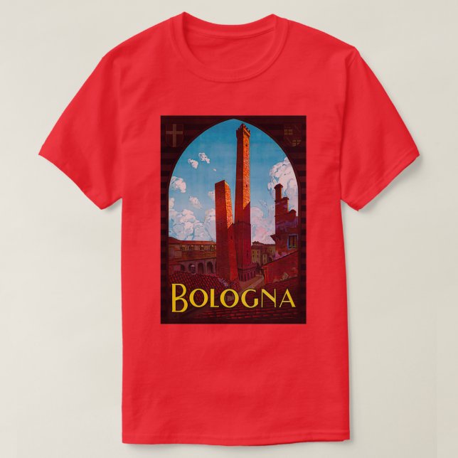 Camiseta Poster de viajes de la cosecha de Bolonia (Diseño del anverso)