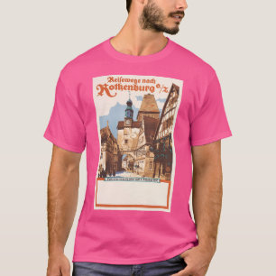 Camiseta Poster de Viajes de la Vintage de Rothenburg