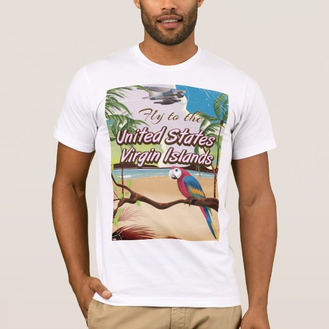 Camiseta Poster de viajes de las Islas Vírgenes de los Esta (Anverso)