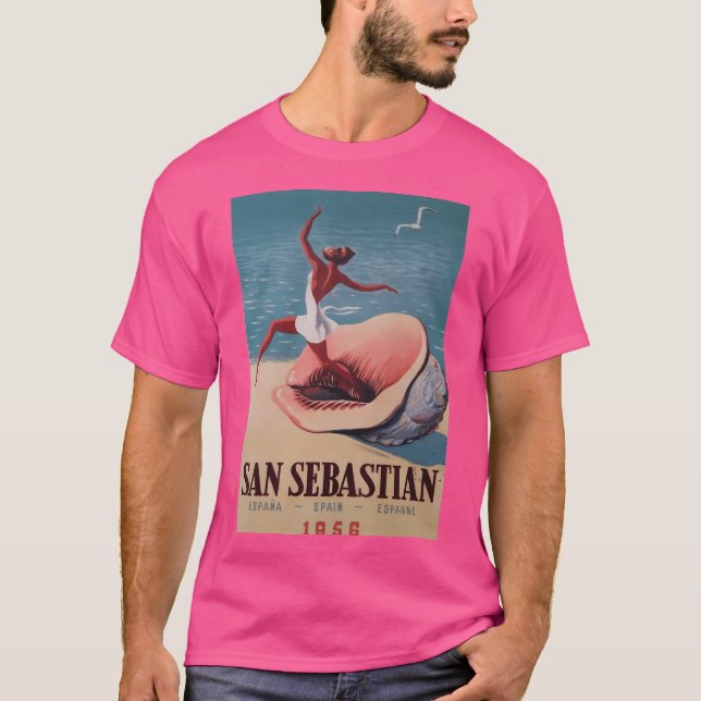 Camiseta Poster de Viajes de San Sebastián (Anverso)