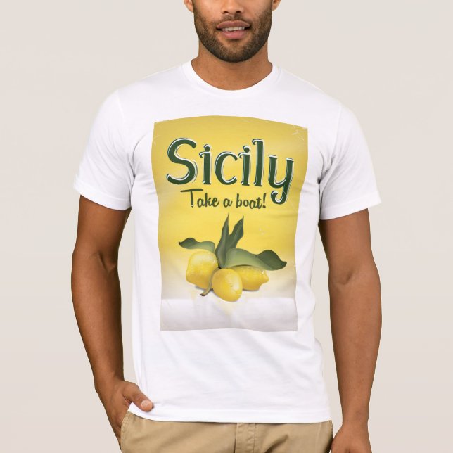 Camiseta Poster de viajes Sicily Lemon Vintage (Anverso)