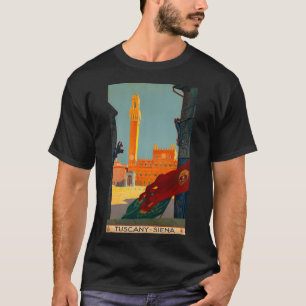 Camiseta Poster de Viajes Toscana Siena Vintage