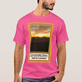 Camiseta Poster de Viajes Vintage Cataloochee Sunset Smoky