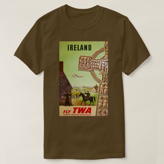Camiseta Poster de viajes vintage de Irlanda (Diseño del anverso)