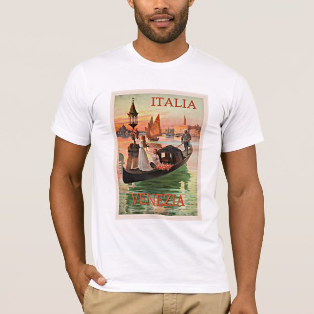 Camiseta Poster de viajes vintage de Venecia Italia (Anverso)